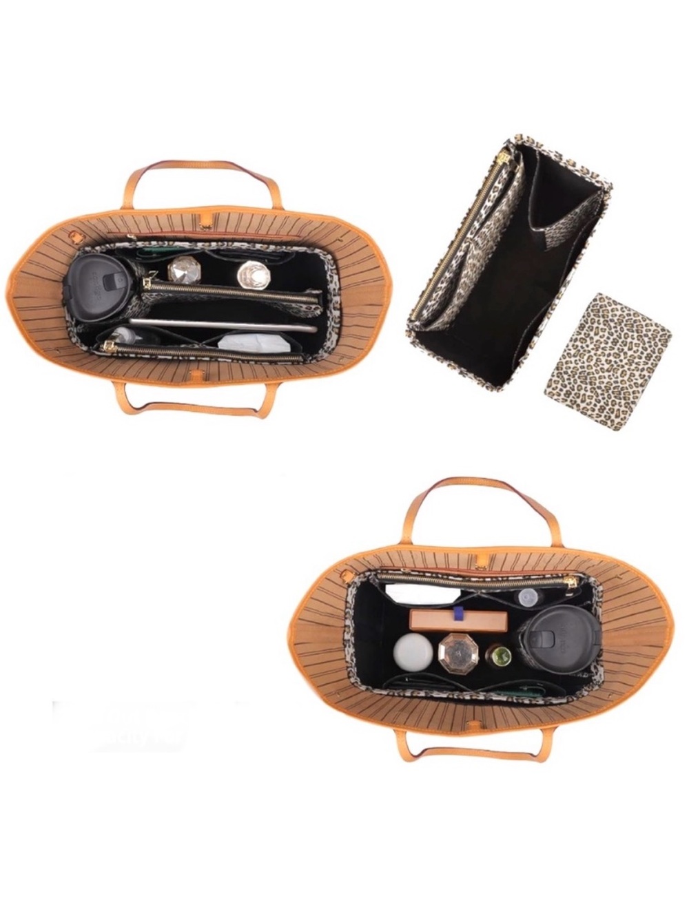 1 LEFT! Upgraded Satin Leopard Organizer Shaper Protector w Cupholder LARGE - Picture 4 of 7